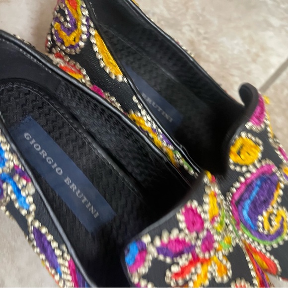 Giorgio Brutini Mens Loafers Shoes Multicolor Fabric Slip-On Paisley‎ 7 New - Picture 4 of 14